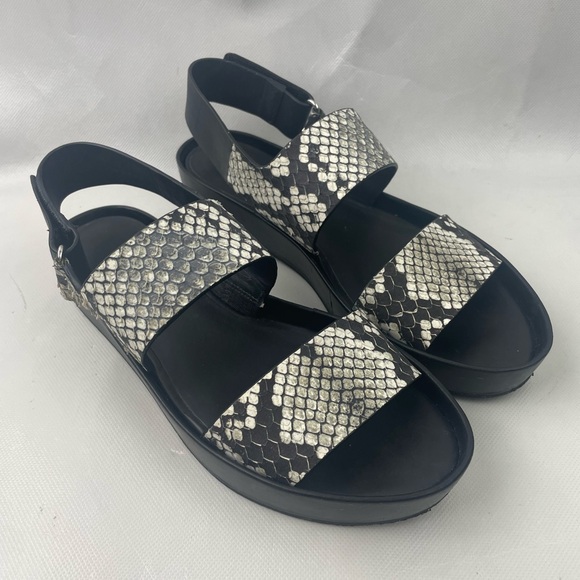 VINCE "Marett" Snake-Embossed Platform Sandals SZ 7 - Picture 2 of 14